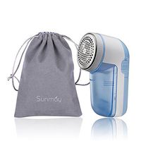 SUNMAY Electric Lint Shaver Sweater Defuzzer Pill Remover, Battery Operated Portable Fabric Shaver for Fluff, Lint, and Bobbles with Travel Carrying Pouch