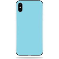 MightySkins Skin Compatible with Apple iPhone Xs Max - Solid Baby Blue | Protective, Durable, and Unique Vinyl Decal wrap Cover | Easy to Apply, Remove, and Change Styles | Made in The USA