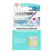 WeatherX, Pressure Filtering Earplug for Shifts in Barometric Weather Pressure, Download Free Alert app (Small 1 Pk)