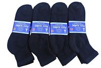 J&J 3, 6, or 12 Pairs Diabetic Circulatory Health Men's Cotton Ankle Socks ALL SIZE (Black 12Pack, 9-11)