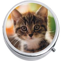 Cute Cat Kitty Medicine Vitamin Compact Pill Box
