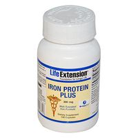 Life Extension Iron Protein Plus Vegetarian Capsules, 100 Count