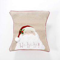 Indexshop Christmas throw pillowcase 3D Embroidered Cotton Linen Decorative Pillowcase Cushion Cover for Sofa Throw Pillow Case 18x18 (B)