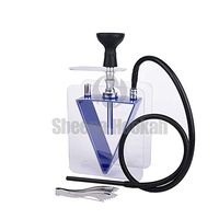 XZYP Arabian Modern Hookah Set, Triangle Hookah Set Plastic Pot with LED, Hose Hookah Combination Kit, Modern Hookah,Blue