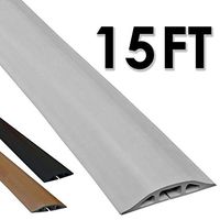 Electriduct D-2 Low Profile Rubber Duct Cord Cover Floor Cable Protector - 15 Feet - Gray (Raw Rubber Material)