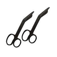 LAJA IMPORTS 2 Pieces of Lister Bandage Scissors One Large Ring 4.5" Tactical All Black