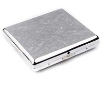 Yadianna Cigarette Case, Retro Metal Cigarette Case, Personality, Creative Automatic Cigarette Case, Double-Sided Spring Clip Pocket Holder, Suitable for 20 Cigarettes,Anti-Pressure