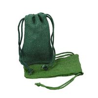 5" x 7" Hunter Green Jute Favor Bags - 12 Pack