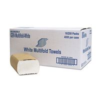 General Supply MULTIFOLDWH Multifold Towel, 1-Ply, White, 250/Pack, 16 Packs/Carton