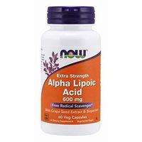 Now Supplements, Alpha Lipoic Acid 600 mg with Grape Seed Extract & Bioperine®, Extra Strength, 60 Veg Capsules