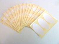 Minilabel Pack Of 45 , 60X30mm Oval , White Paper Labels , Removable Low Tack Adhesive , Easy To Remove , Plain Stickers