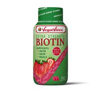 VegaVites Gummy Extra Strength BIOTIN – The Clean Vitamin! 5000 mcg – Vegan, Halal & Kosher - Ultimate Hair, Skin, and Nails Support - Non GMO, Gluten Free & Gelatin Free (60 Count)