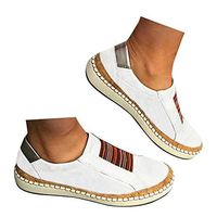 Veodhekai Womens Flat Shoes Hollow-Out Round Toe Slip On Shoes Flast Sneakers Breathable White