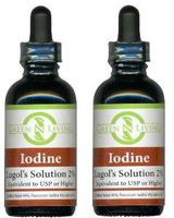 Lugol's Iodine 2% Solution 2 Pack Potassium Iodide Supplement 2 oz Bottles with Dropper