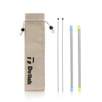 Duttek(2-Pack) Reusable Straws, Composed of Stainless Steel and Food-grade Silicone, Cleaning Brush&Dishwasher Safe,For Party, Travel, Household, Outdoor, etc (Blue&Green)