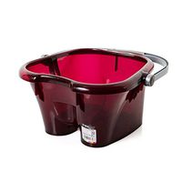 Mai® Transparent Thick Plastic Foot Tub with Massage Foot Bath Heightening Barrel Foot Bath Tub Footbath Household Footbath Elderly Children Adults are Available 25.5 * 26 * 20cm (Color : Red)