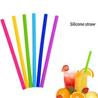 Iusun Straws with Cleaning Brushes,Reusable Extra Wide Large Drinking Paper-Birthday Holiday Wedding Showers Celebrations Party Family Bar-Cold Bubble Boba Tea Milkshakes Beverage Companion (A)