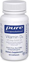 Pure Encapsulations - Vitamin D3 125 mcg (5,000 IU) - Hypoallergenic Support for Bone, Breast, Prostate, Cardiovascular, Colon and Immune Health - 60 Capsules