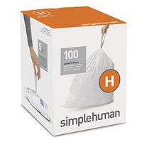simplehuman Code H Custom Fit Drawstring Trash Bags, 30 - 35 Liter / 8 - 9 Gallon, 100-Count Box