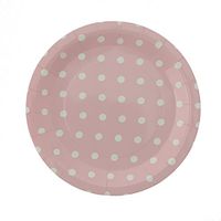 Anyneo Disposable Polka Dot Pink Paper Plates 9-Inch 36 Count