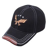 Meidexian888 Baseball Cap for Women/Men,Adjustable Eagle Embroidered Flower Denim Cap Fashion Baseball Cap Topee Outdoor Sunshade Cap (Black)