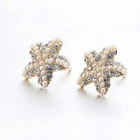 Handmade Pearl Beach Unisex Ear Rhinestone Earrings Starfish Ear Stud Earrings Accessory Good Jewerly Fine Accessories Stylish Design Womens Cheap Bright