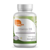 Zahler Vitamin D3 5,000IU, Vitamin D Supporting Bone Muscle Teeth and Immune System, Certified Kosher (250 Count)