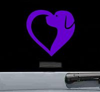 Dog in heart Vinyl Decal Sticker (PURPLE)