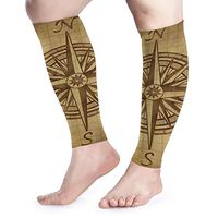 Vintage Nautical Compass Calf Compression Sleeve for Men Women Unisex Calf Shin Splint Cramp Prevention Sturdy for Running Sports Outdoor Activities Work Gym Plane Pregnancy and Daily Use (Pair)