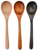 YOULEJU Household Natural Wood Soup Spoon Multi - Purpose Tableware Spoon 3 Pieces