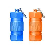 Yoamay Pill Box Keychain, High Capacity Waterproof Aluminium Alloy Pocket Medicine Holder (Pack of 2)