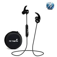 Wireless Bluetooth Headphones 4.1 by Mr. Nahw, Sport Magnet Sweatproof in Ear Earbuds with Built in Mic (IPX5 Waterproof, CVC 6.0 Noise Cancellation Technology, 8 Hours Playtime, Multi-Point Function)