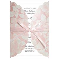 Pink Shimmer Baptism Christening Invitations - Set of 20