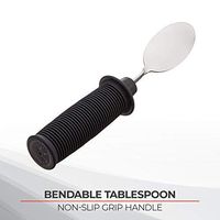 Sammons Preston Sure Hand Bendable & Weighted Tablespoon, Stainless Steel Bends to Any Angle for Customized Eating, Built-Up Handle Grip Spoon is Weighted for a Stable Non-Slip Grip, Adaptive Utensil
