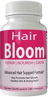Hair Bloom Hair Growth Pills Skin and Nails Supplement - Advanced Unique Hair Growth Vitamins and Minerals with Biotin - Gluten Free 60 Capsules