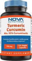 Nova Nutritions Turmeric Curcumin supplement 700 mg 120 Veggie Capsules - 95% - 665mg Standardized Curcuminoids