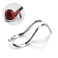 ZHome Useful Durable Stainless Steel Cigar Tobacco Smoking Holder Display Stand Pipe Tool Portable Silver 1PC