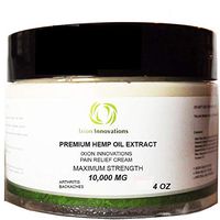 Hemp Pain Relief Cream - 10,000 - Premium Hemp Oil Extract - Rub - Ointment - Salve - Aches and Pains - Soreness - Joint - Muscle strains - Organic - Natural Organic Ingredients