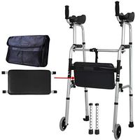 Walking Frame Walker Adjustable Height Folding Lightweight Wheeled Wheels Thick Aluminum Alloy Auxiliary Rehabilitation