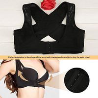 AYNEFY Chest Breast Supports, Effective Women Chest Brace Support Belt Vest Shoulder Back Shaping Hunchback Posture Corrector Chest Support(XL-Black)