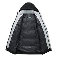 Alvinm Men's Jacket Medium and Long Thicker Cap Cotton Coat Outwear Black