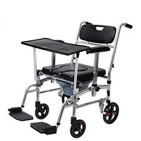 Mobile Commode Chair,Shower Transport Chair,with Wheeled Seat Wheelchair for Elderly,Disabled, Pregnant Women