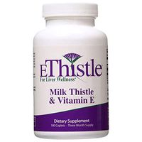 EThistle Liver Wellness Dietary Supplement, Milk Thistle & Vitamin E Liver Health Formula, 180 Caplets