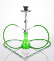 2 hose 23" Jericho Green Hookah Shisha Nargila water glass vase pipes smoke sale