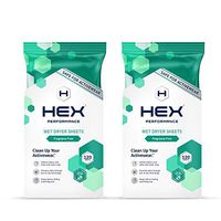 HEX Performance Wet Dryer Sheets, Fragrance Free, 120ct (Pack of 2) - Safe for Activewear, Made for Sensitive Skin, Eco-Friendly
