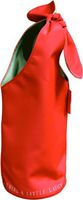 Fine Whines Bow Bottle Bag, Red with Green Interior