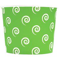 Green Paper Ice Cream Cups - 16 oz Swirls And Twirls Disposable Bowls - Comes in Many Colors - Frozen Dessert Supplies - 1,000 Count