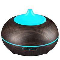 Aromatherapy Diffuser Aroma Essential Oil Diffuser Gift Edition 300ml Air Fragrance Ultrasonic Cool Mist Humidifier 7-Color LED Lights & 4 Timer Settings, Waterless Auto Off (Deep Brown)
