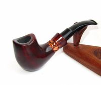 Pear Wood Hand Carved Tobacco Smoking Pipe"Saddle" Pouch