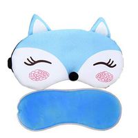 Funny Animal Blue Fox Eye Sleep Mask with Ice Pack for Blindfold Eyeshade for Men and Women Kids Sleeping Aid Blindfold Blocks Light,Super Soft and Light for Puffy Eyes, Adjustable Strap